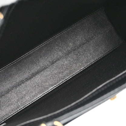 Chanel 1997-1999 Black Caviar Skin Tote Handbag