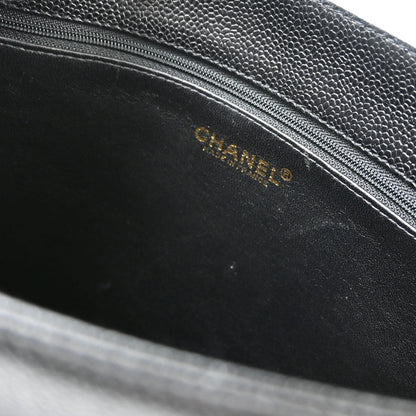 Chanel 1997-1999 Black Caviar Skin Tote Handbag