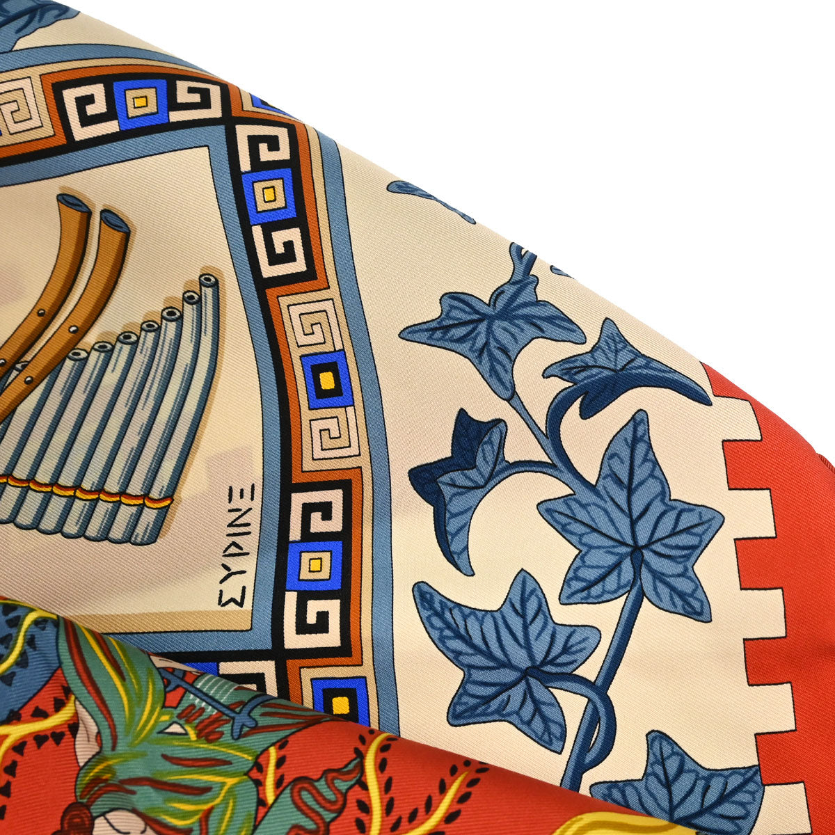 Hermes Scarf Carre 90 Musique des Dieux Red Small Good