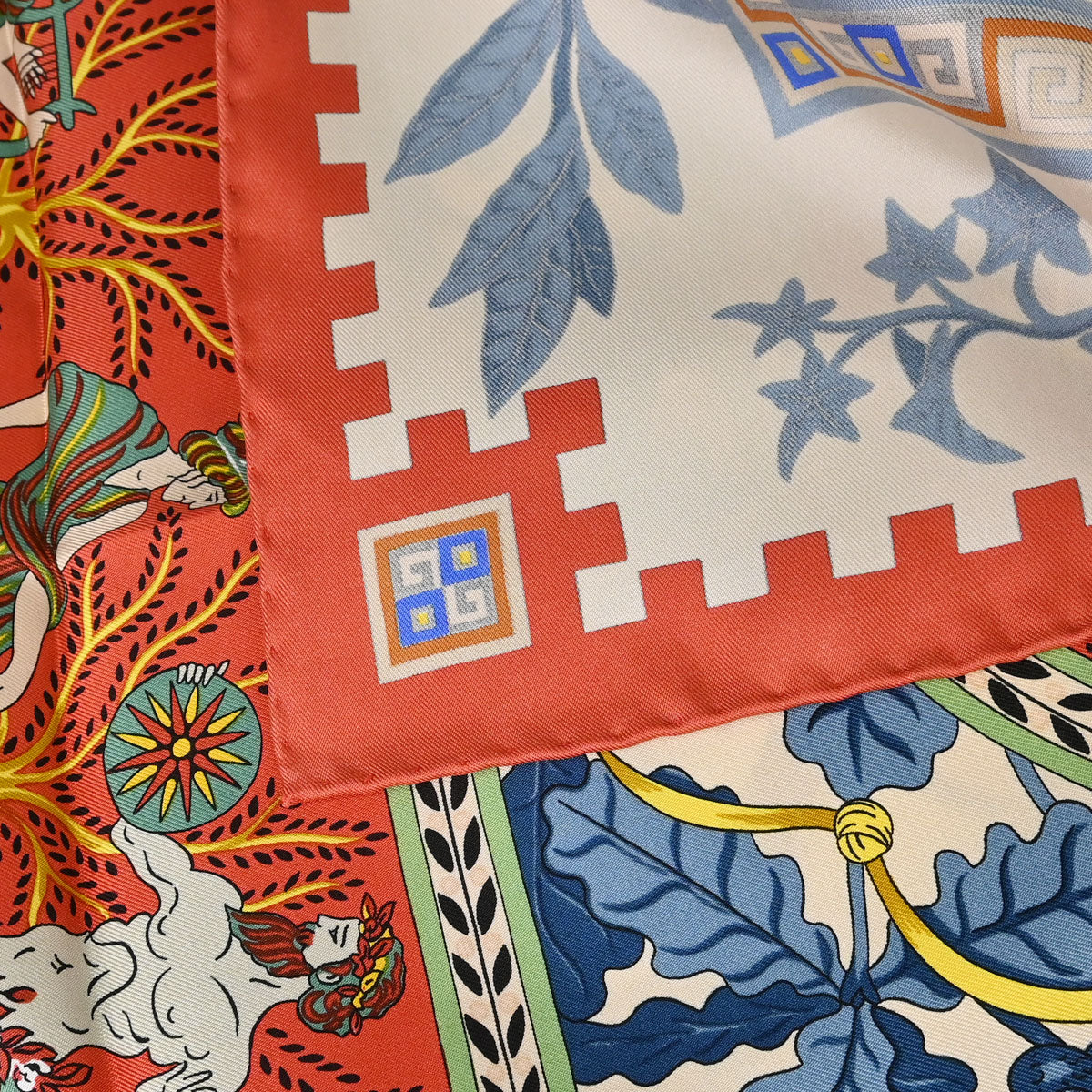 Hermes Scarf Carre 90 Musique des Dieux Red Small Good