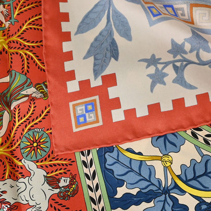 Hermes Scarf Carre 90 Musique des Dieux Red Small Good