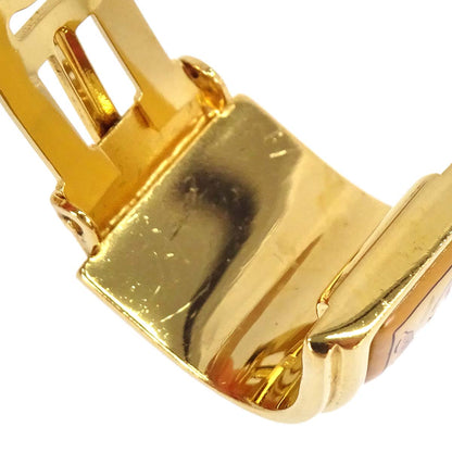 Hermes Gold Enamel Cloisonne Ware Clip-On Earrings
