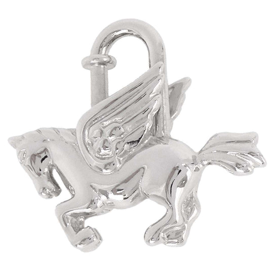 Hermes 1993 Le Cheval Pegasus Cadena Silver Small Good