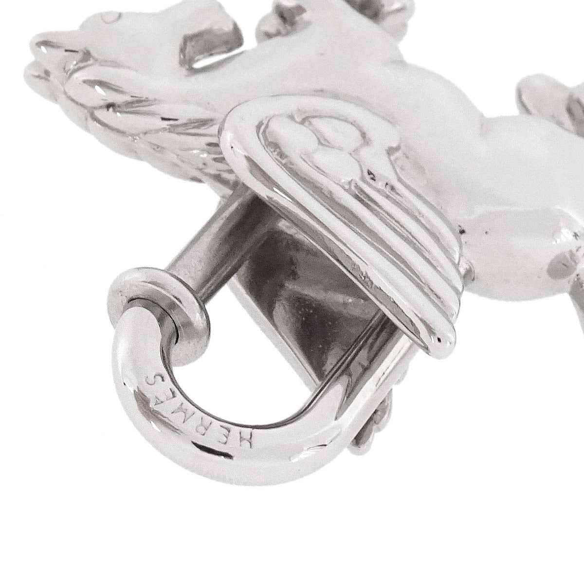 Hermes 1993 Le Cheval Pegasus Cadena Silver Small Good