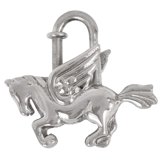 Hermes 1993 Le Cheval Pegasus Cadena Silver Small Good