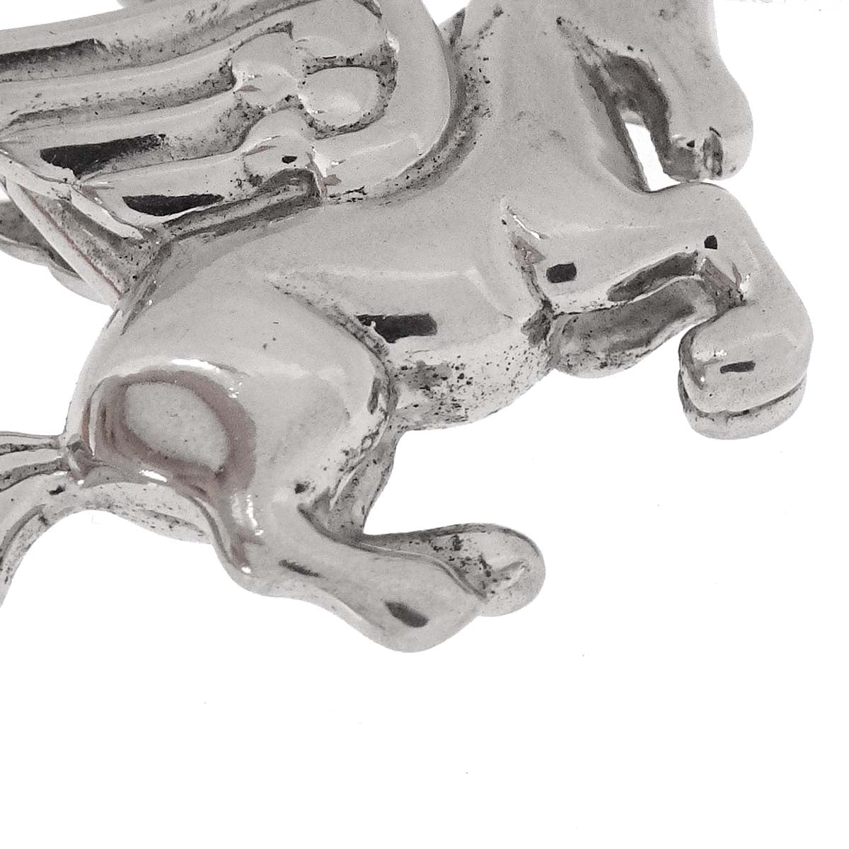 Hermes 1993 Le Cheval Pegasus Cadena Silver Small Good