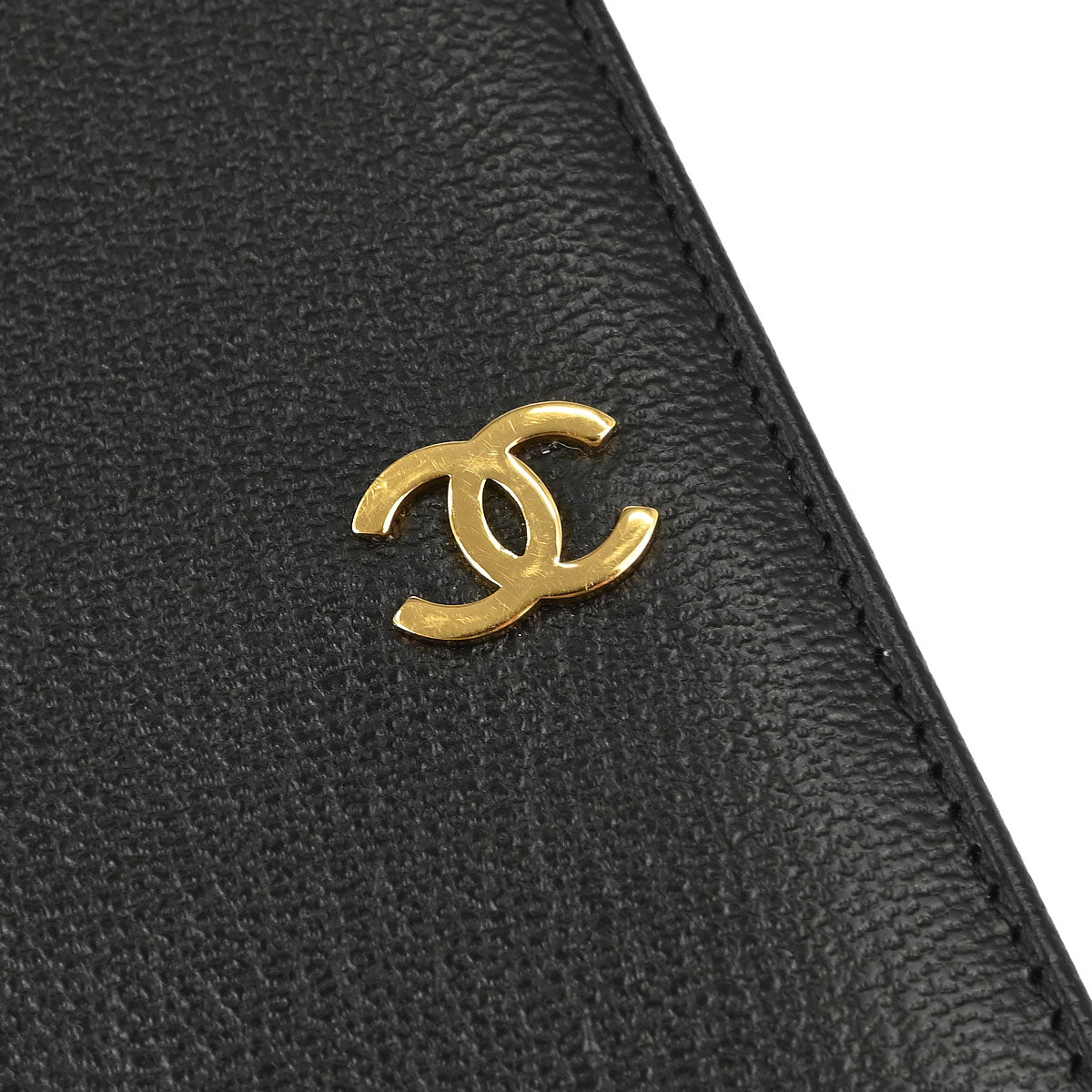 Chanel 1997-1999 Bifold Wallet Purse Black Calfskin
