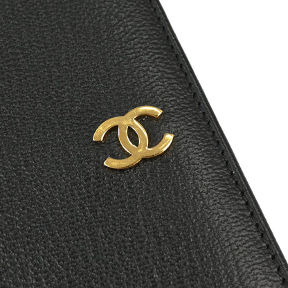 Chanel 1997-1999 Bifold Wallet Purse Black Calfskin