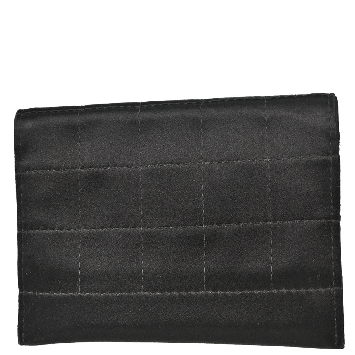 Chanel 2004-2005 Black Satin Choco Bar Cardholder Rhinestone Small Good