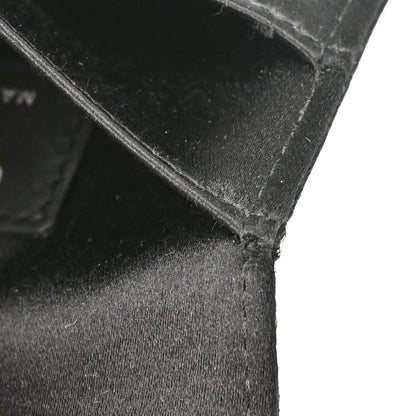 Chanel 2004-2005 Black Satin Choco Bar Cardholder Rhinestone Small Good