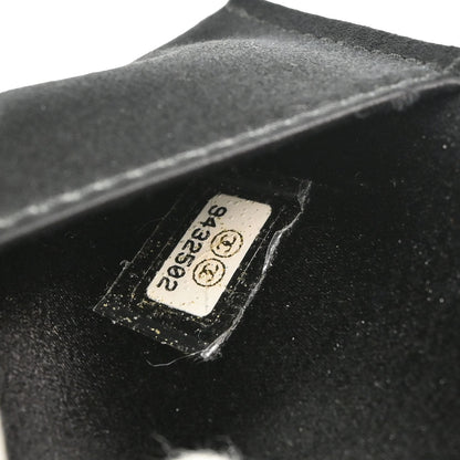 Chanel 2004-2005 Black Satin Choco Bar Cardholder Rhinestone Small Good