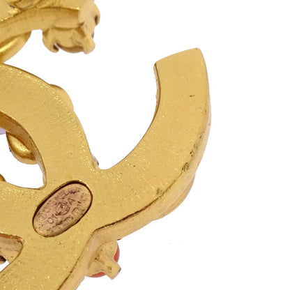 Chanel CC Brooch Pin Gold Colored Stone 01A