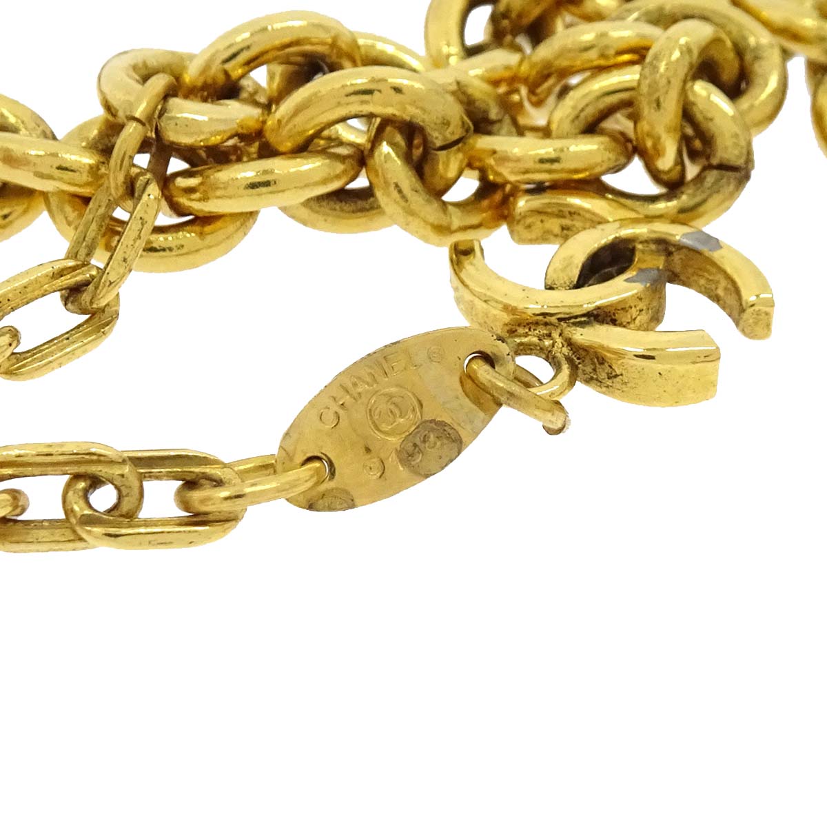 Chanel Chain Belt CC Gold Small Good 1985