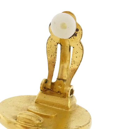 Chanel Button Clip-On Earrings Gold 97A