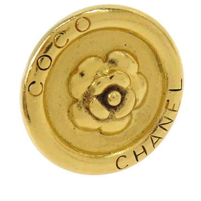 Chanel Button Clip-On Earrings Gold 97A