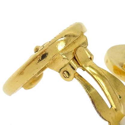 Chanel Button Clip-On Earrings Gold 97A