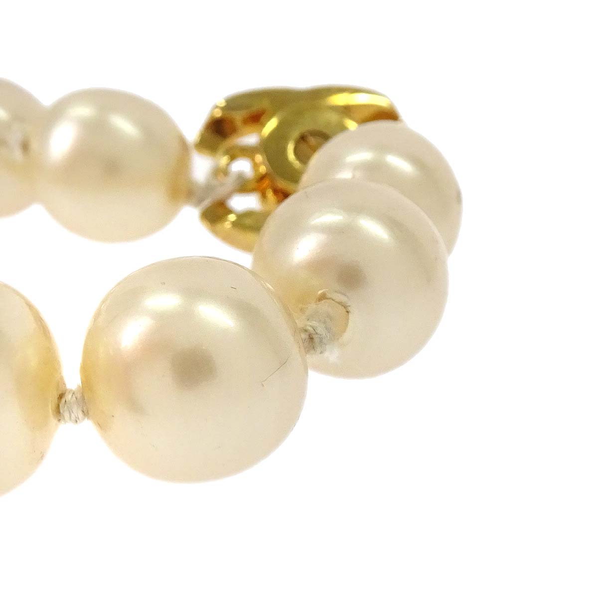 Chanel Turnlock Bracelet Gold Costume Pearl 97P