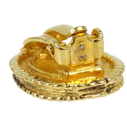 Chanel Oval Clip-On Earrings Gold 2089