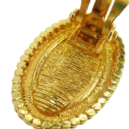 Chanel Oval Clip-On Earrings Gold 2089