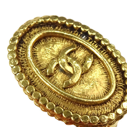 Chanel Oval Clip-On Earrings Gold 2089