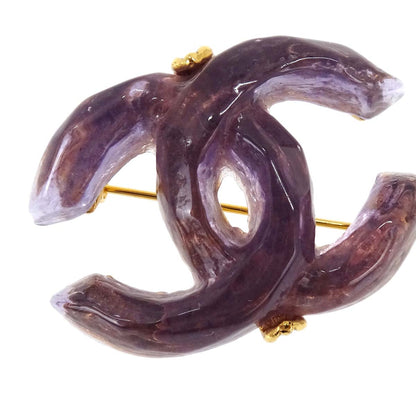 Chanel CC Brooch Pin Purple Acrylic 99P