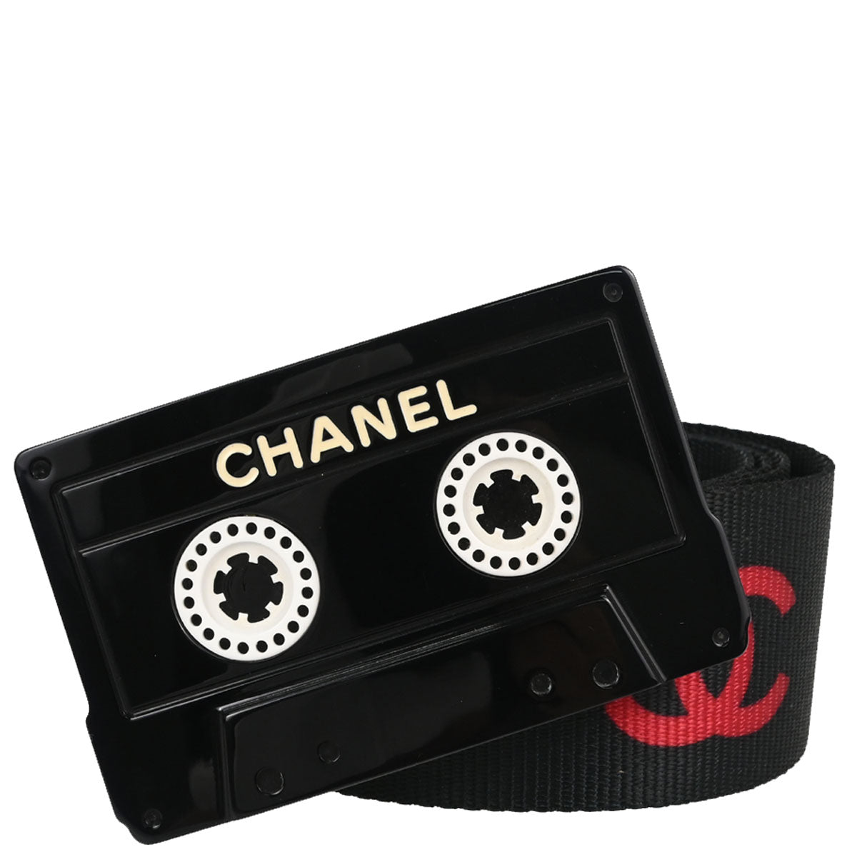 Chanel Cassette Tape Belt Black #75/30
