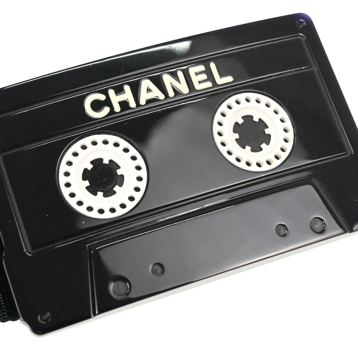 Chanel Cassette Tape Belt Black #75/30