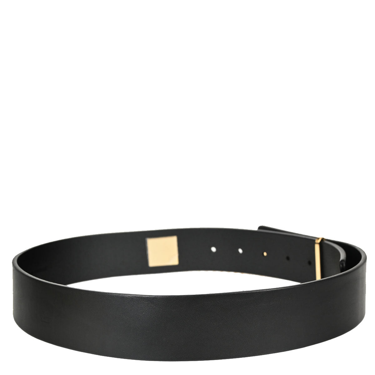Chanel Black Gold Leather Belt #75/30