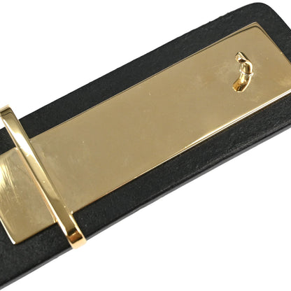 Chanel Black Gold Leather Belt #75/30