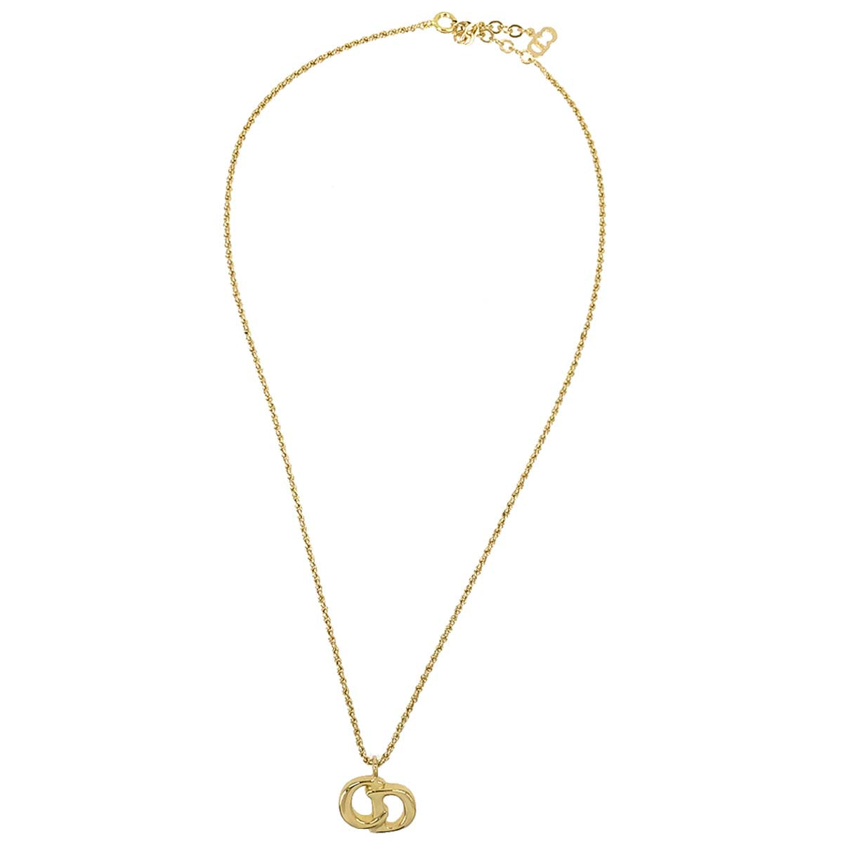 Christian Dior Necklace Pendant Clip-On Earrings Set Gold