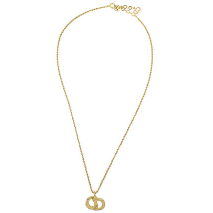 Christian Dior Necklace Pendant Clip-On Earrings Set Gold