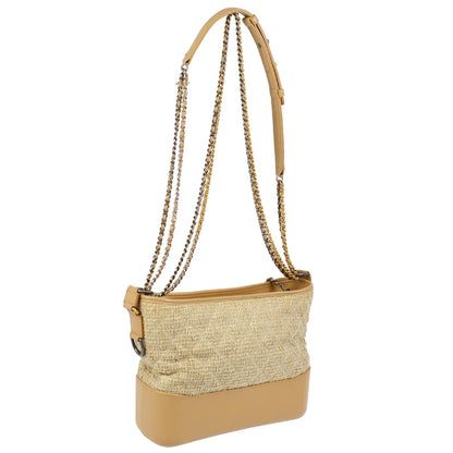 Chanel 2017-2018 Beige Tweed Lambskin Medium Gabrielle Shoulder Bag