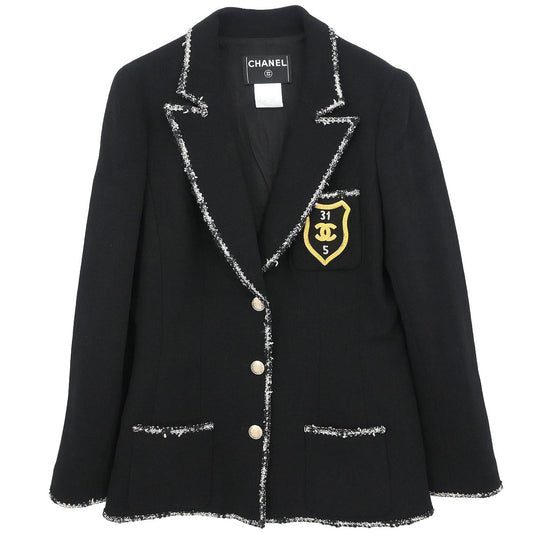 Chanel 2005 Emblem Single Breasted Jacket Black #42
