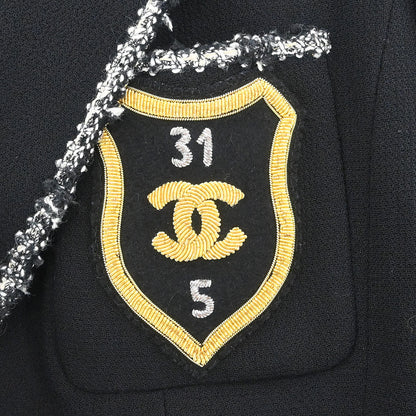Chanel 2005 Emblem Single Breasted Jacket Black #42