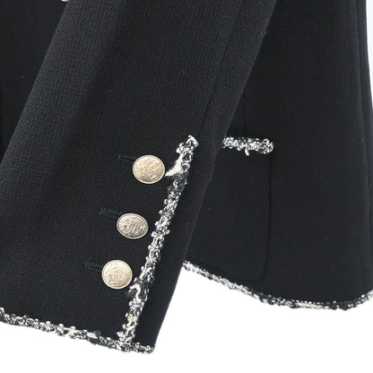 Chanel 2005 Emblem Single Breasted Jacket Black #42