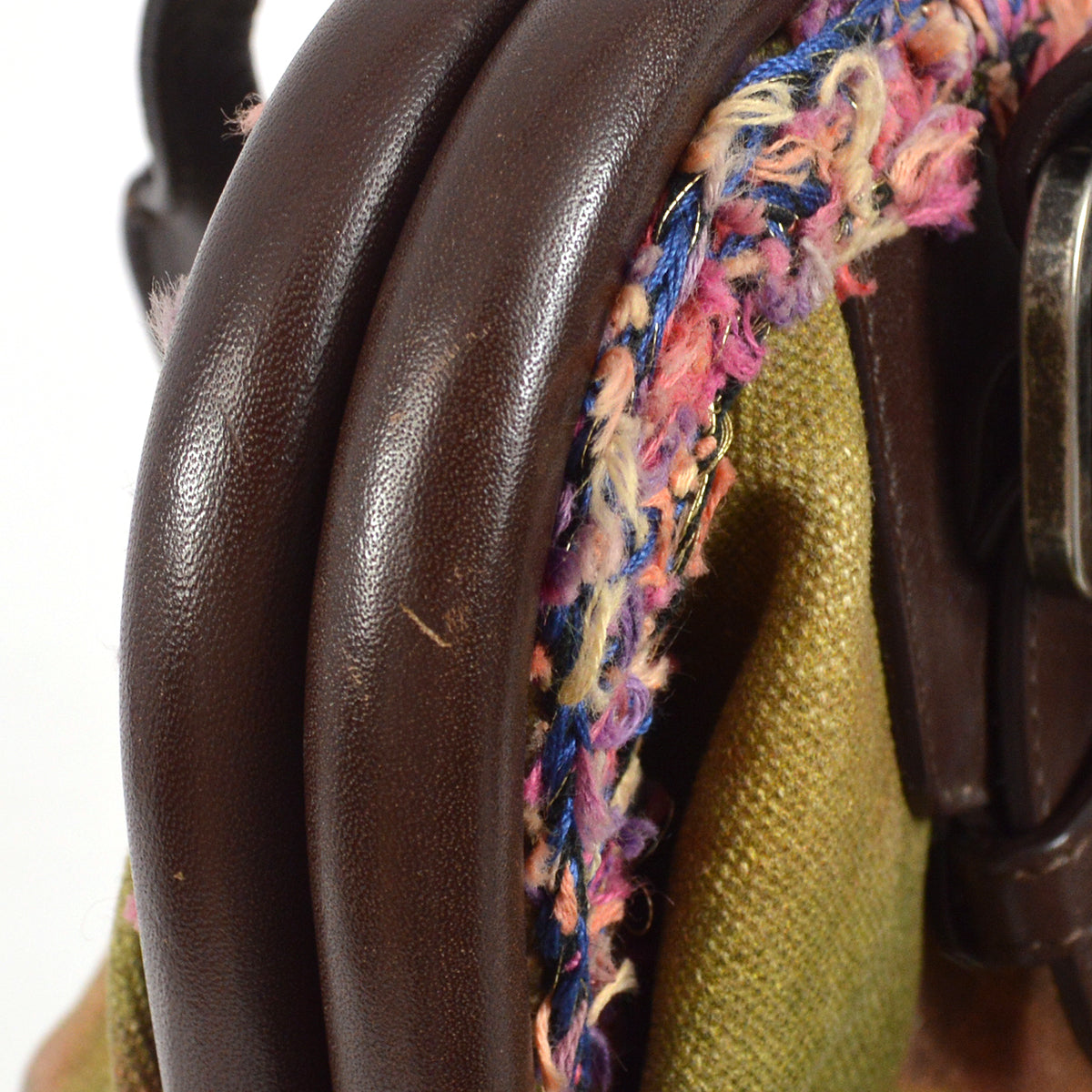 Chanel 2015-2016 Khaki Green Embroidered Handbag