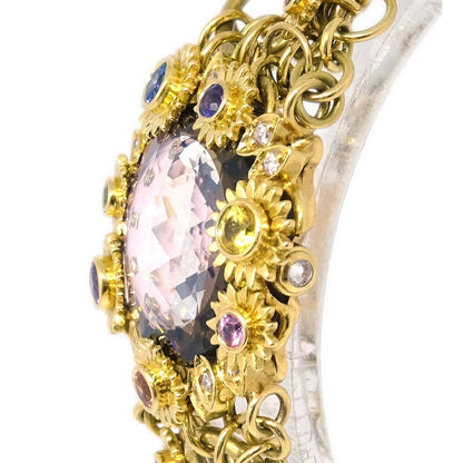 Century Time Gem Leela Quartz Watch 18KYG Diamond Sapphire