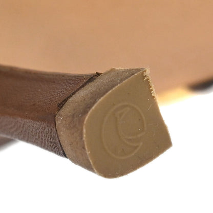Chanel * CC Beige Brown Leather Straw Sandals Shoes #37