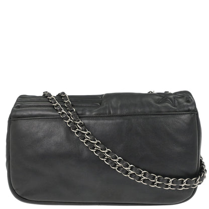 Chanel 2014 Black Lambskin Paris Dallas Stars and Stripes Flap Shoulder Bag