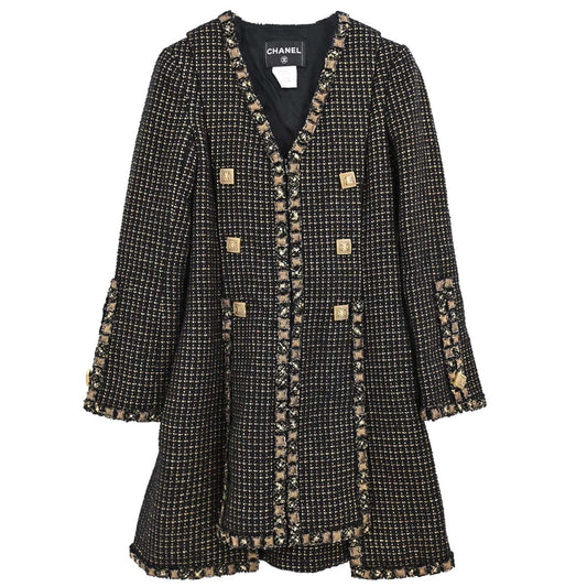 Chanel 2011 Tweed Coat Black Gold #36