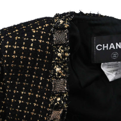 Chanel 2011 Tweed Coat Black Gold #36