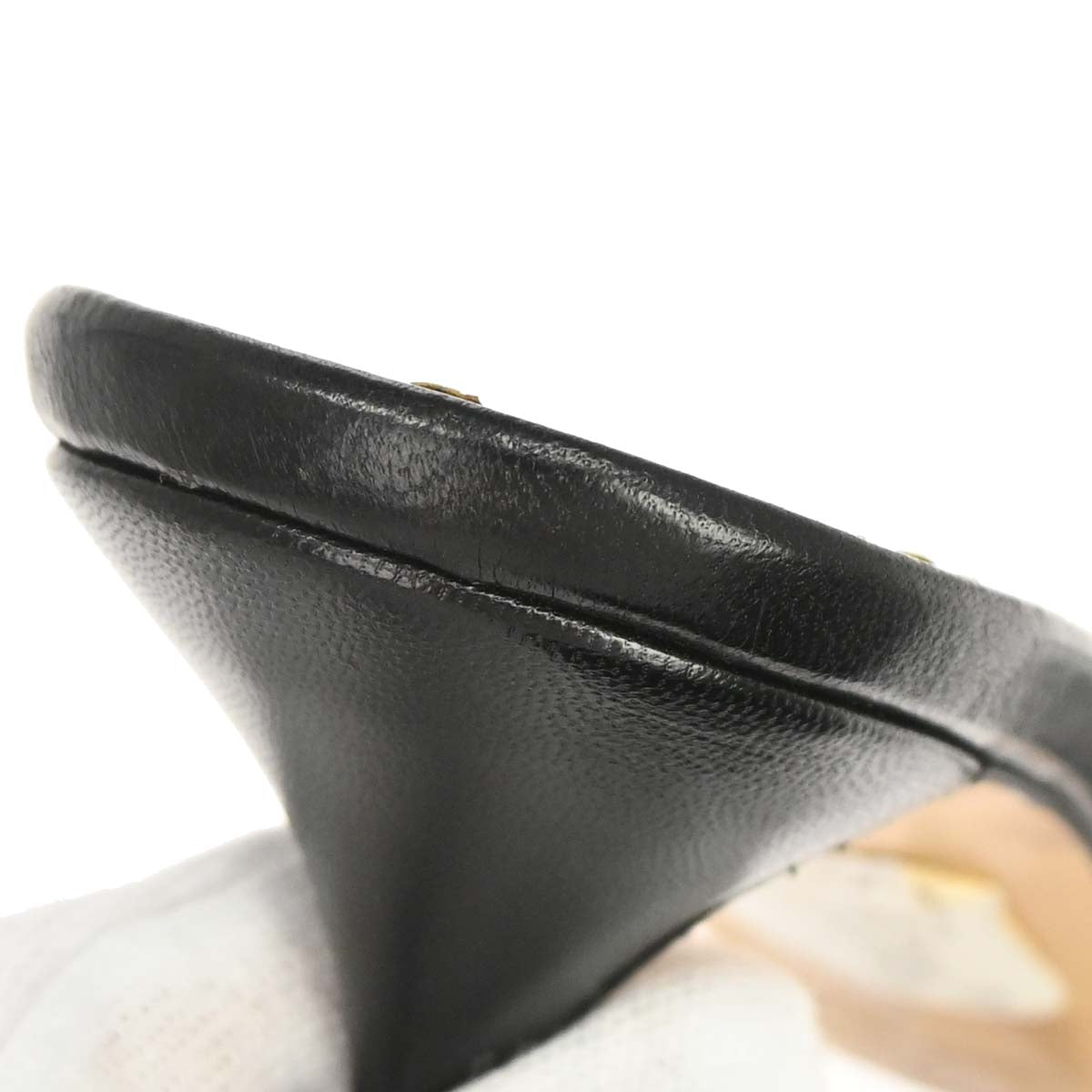 Prada * Black Leather Flower Sandals Shoes #35 1/2
