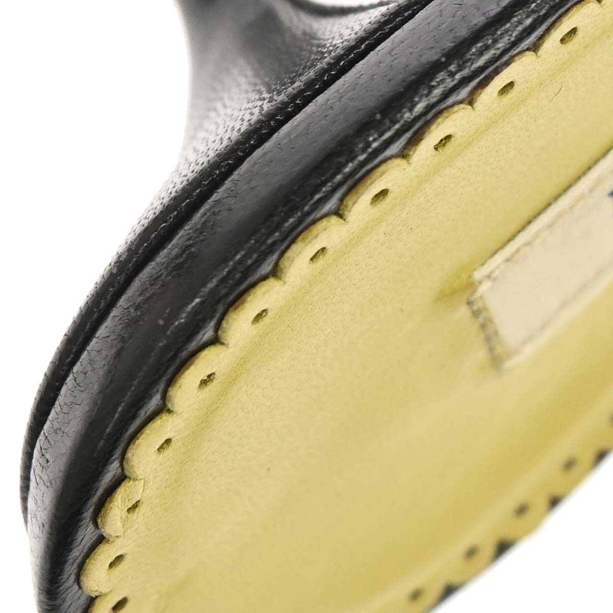 Prada * Black Leather Flower Sandals Shoes #35 1/2