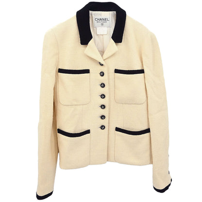 Chanel 1996 Single Breasted Jacket Ivory #42