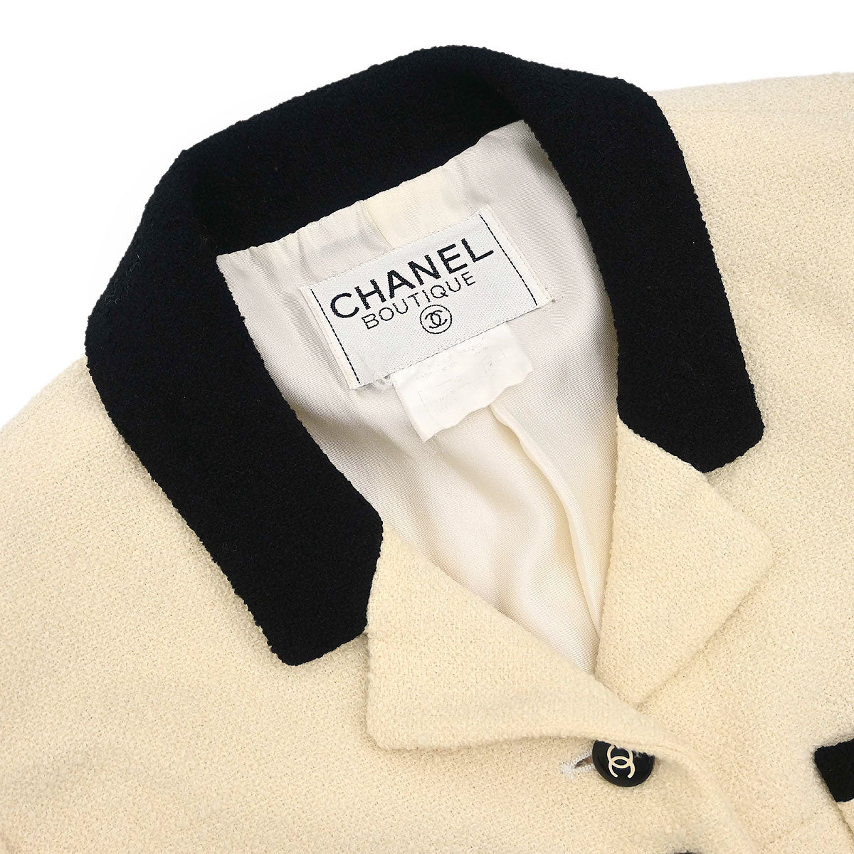 Chanel 1996 Single Breasted Jacket Ivory #42