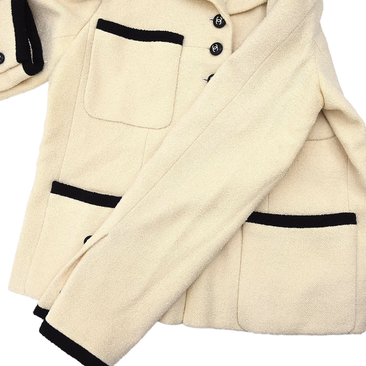 Chanel 1996 Single Breasted Jacket Ivory #42