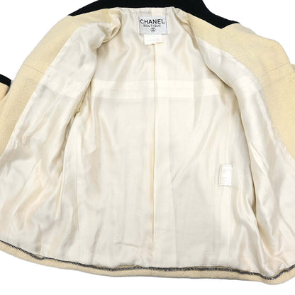 Chanel 1996 Single Breasted Jacket Ivory #42