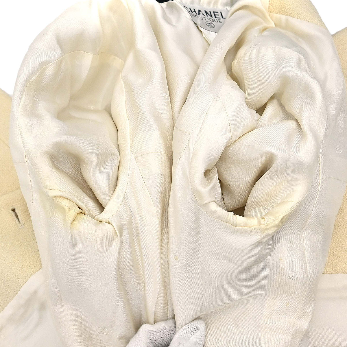 Chanel 1996 Single Breasted Jacket Ivory #42