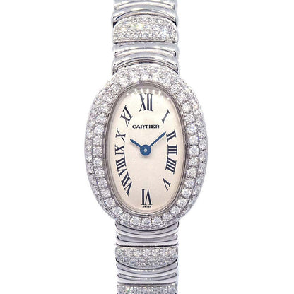 Cartier Mini Baignoire Ref.2369 Quartz Watch 18KWG Diamond