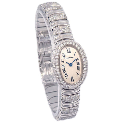 Cartier Mini Baignoire Ref.2369 Quartz Watch 18KWG Diamond